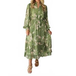 NEW LOST + WANDER women's serene midi dress in green